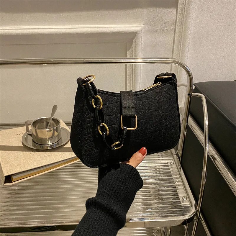 Luxury Bags Supplier - Lady Felt Armpit Design Luxury Tote
