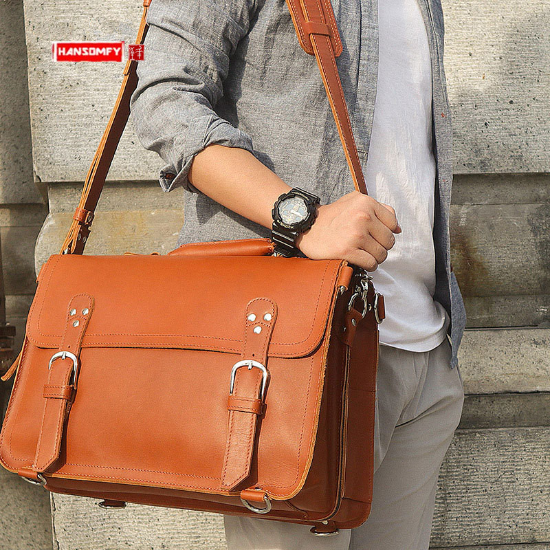 2026 New Men's Bag Large Capac - Laptop Bag Leather 15 recensione e prezzo