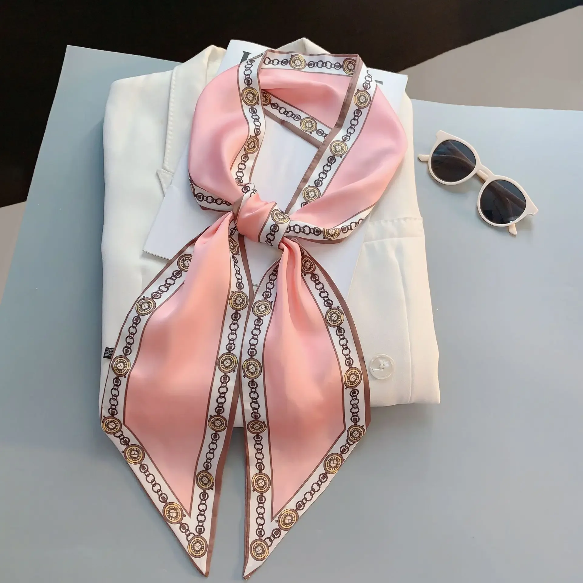 Design Print Skinny Scarf Plai - Luxury Bags Brand recensione e prezzo