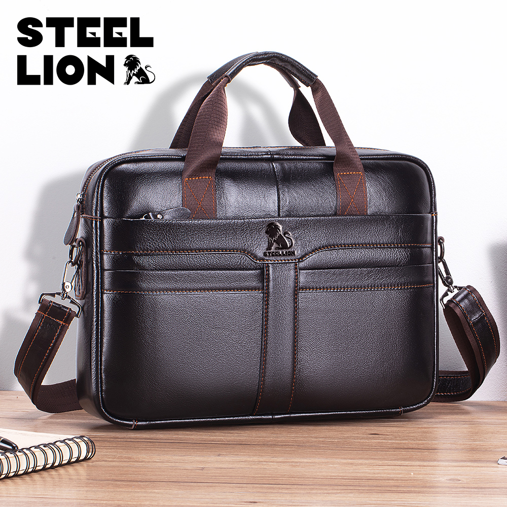 STEEL LION leather men's brief - Laptop Bag Leather 15 recensione e prezzo