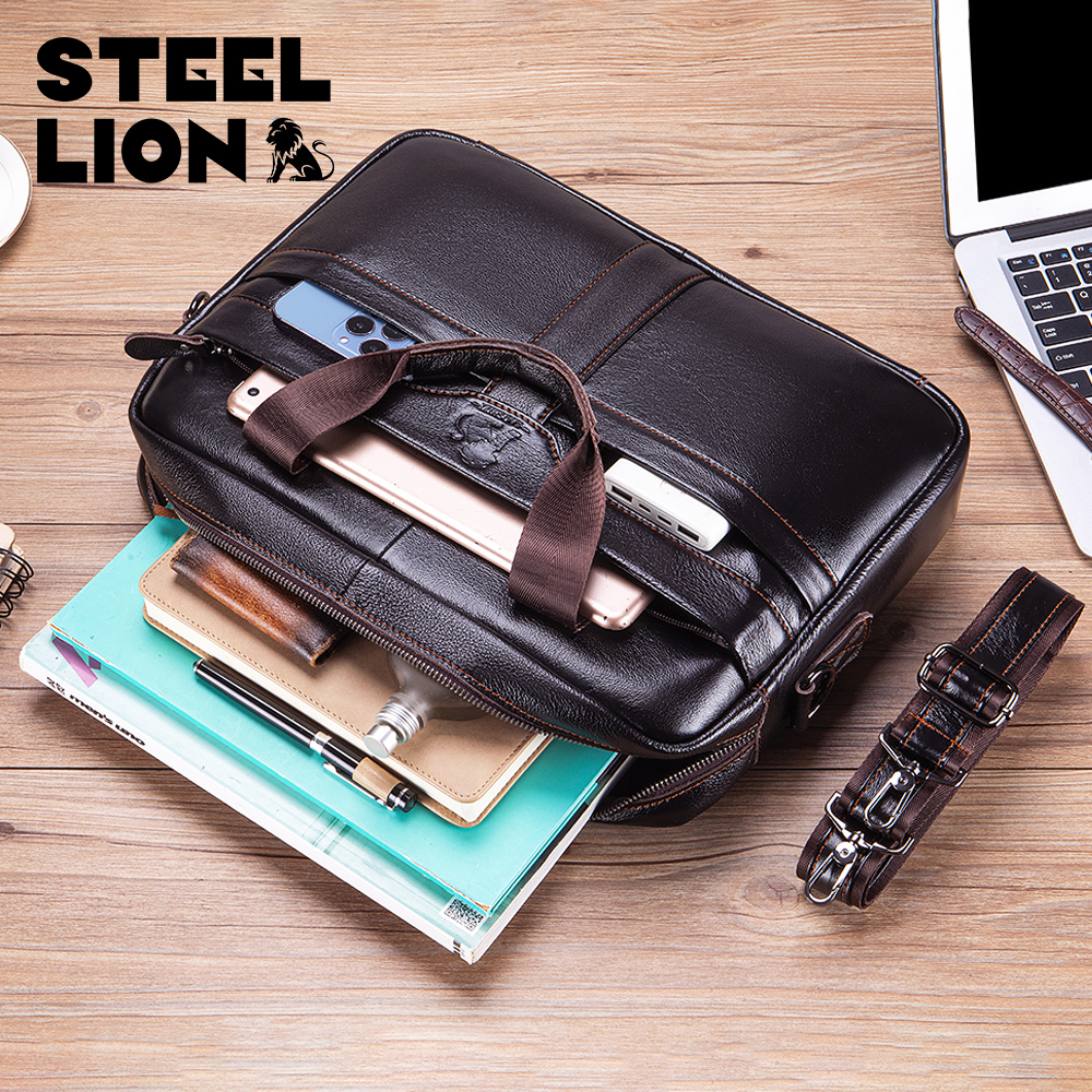 STEEL LION leather men's brief - Laptop Bag Leather 15 recensione e prezzo