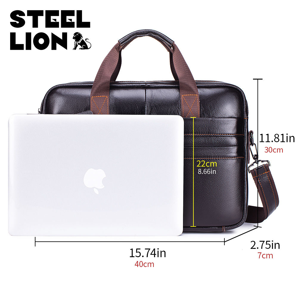 STEEL LION leather men's brief - Laptop Bag Leather 15 recensione e prezzo