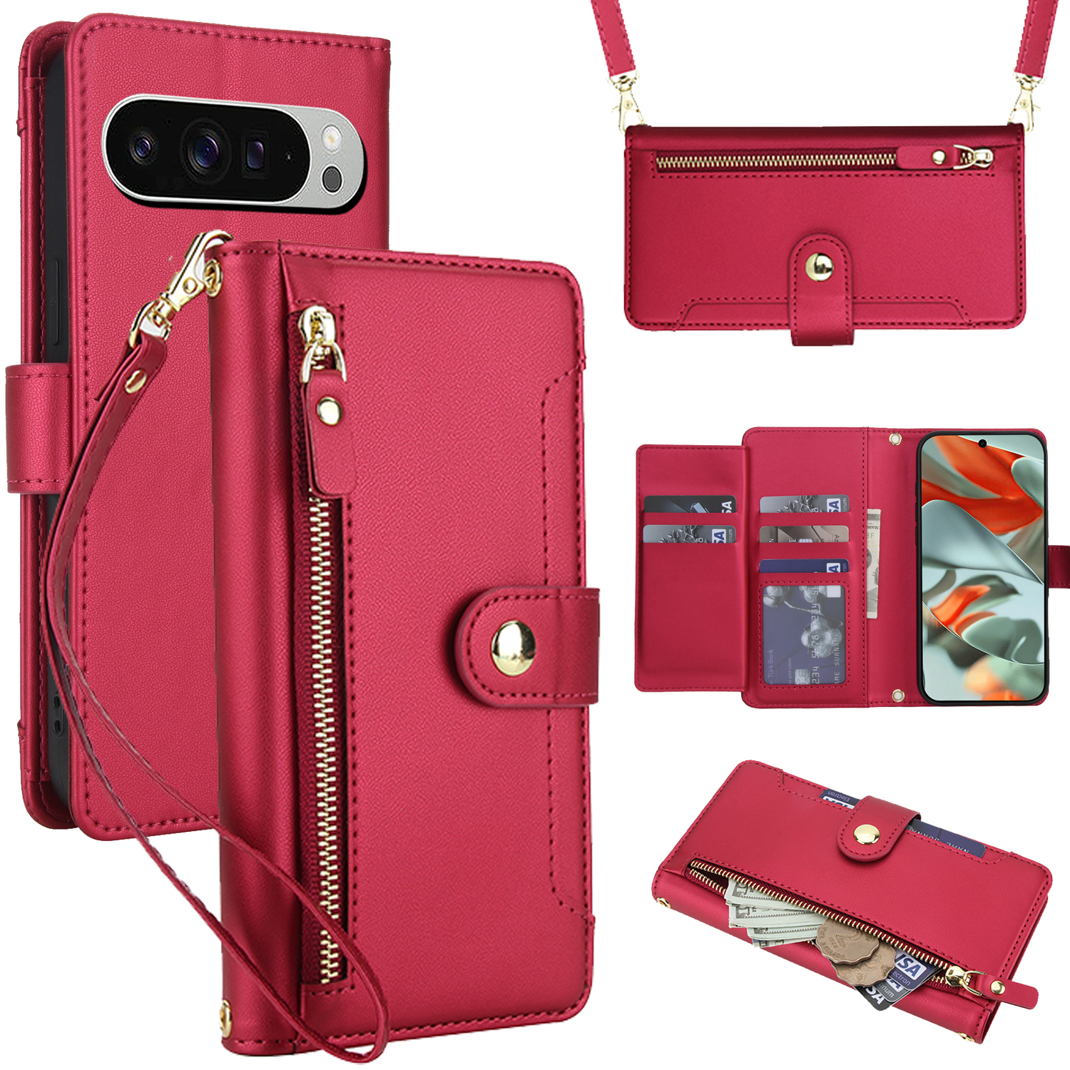 Crossbody Zipper Leather Walle - Luxury Bags & Leather Repair Of Atlanta recensione e prezzo