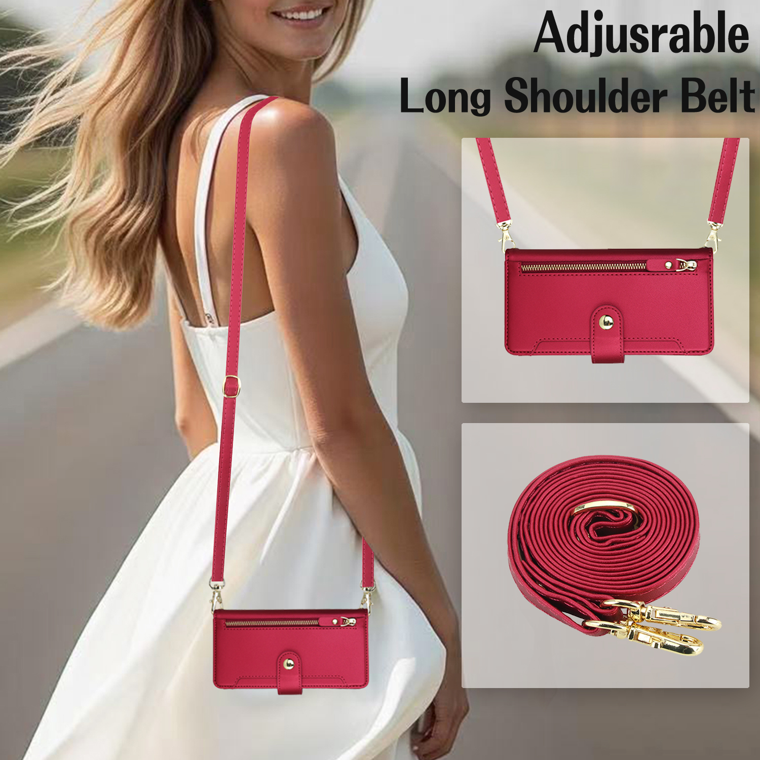 Crossbody Zipper Leather Walle - Luxury Bags & Leather Repair Of Atlanta recensione e prezzo