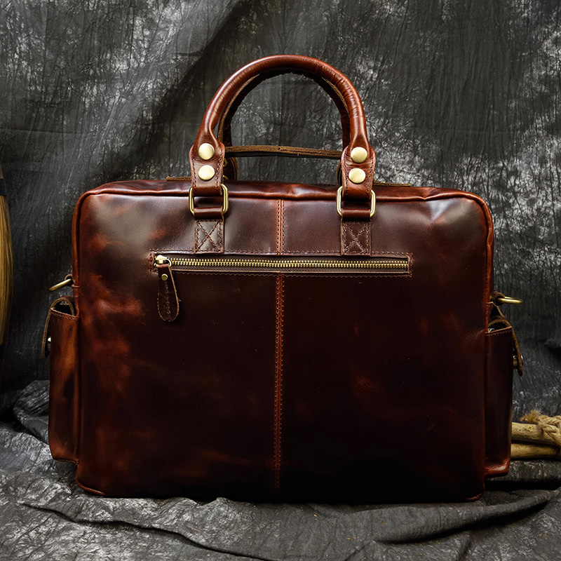 Men's genuine leather briefcas - Laptop Bag Leather 15 recensione e prezzo