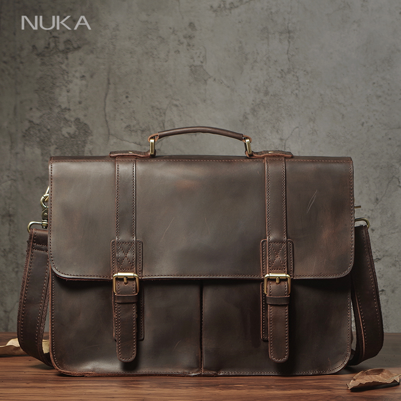 NUKA Men's Executive Briefcase - Laptop Bag Leather 15 recensione e prezzo